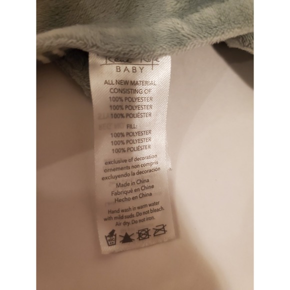 Rene Rofe Baby‎ Plush PEAR SECURITY BLANKET Green White Stripe Lovey Toy - Picture 3 of 6